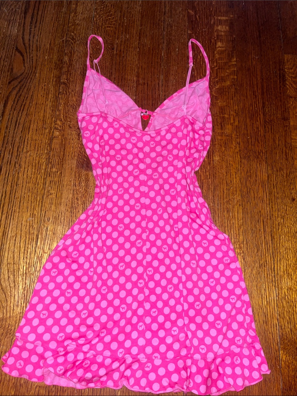 PINK | Victoria's Secret Hot Pink Polka Dot Slip - Picture 4 of 4